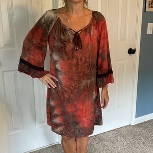 HoneyMe Dress M midi rust and brown